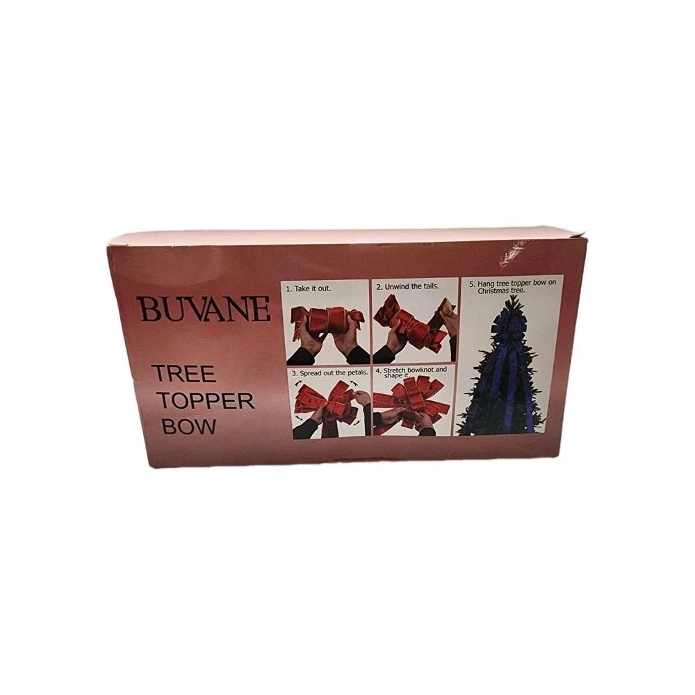 Buvane Tree Topper Bow Christmas Checker Black And White